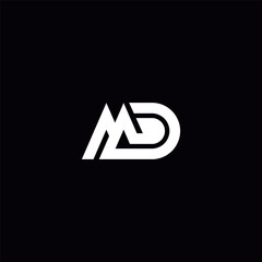 Initial MD DM Letter Logo Design with Modern Minimal Style.