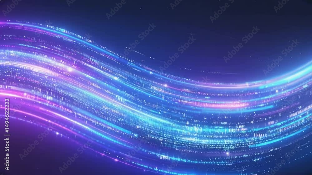 Poster digital data streams and cyber technology concept