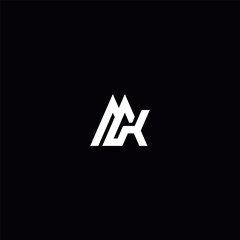 Initial MK KM Letter Logo Design with Modern Minimal Style.
