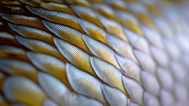 Close-Up Shot of Glimmering Fish Skin