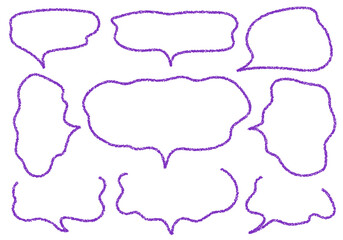 クレヨン素材　手描きのふきだしセット