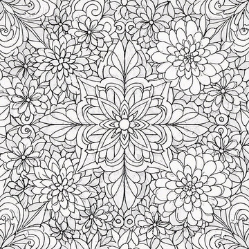 Floral Mandala Coloring Page