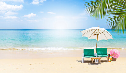Relaxing on tropical beach background, summer outdoor day light, tourism industry