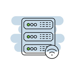 Server  line icon with white background vector stock illustration