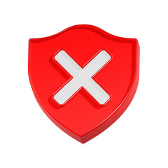 Fototapeta premium cross cancel delete error symbol 3d rendering