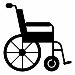 Empty wheelchair black vector on white background.