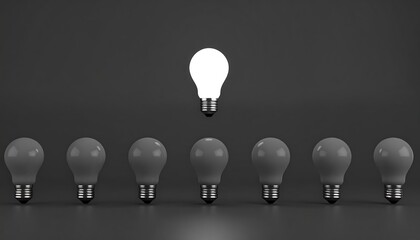 Illuminated lightbulb with leadership concept.