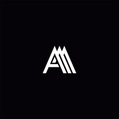 Initial Letter AM MA Logo Design with Modern Minimal Style.