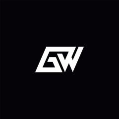 Initial Letter GW WG Logo Design with Modern Minimal Style.