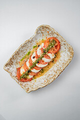 Breakfast with vegetables and seasoning