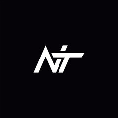 Initial Letter NT TN Logo Design with Modern Minimal Style.