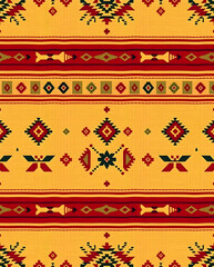 Structured Bedouin Sadu textile with desert-inspired hues and tribal elegance. 