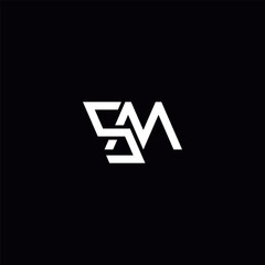 Initial Letter SM MS Logo Design with Modern Minimal Style.