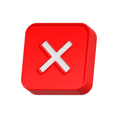 Obraz premium cross cancel delete error symbol 3d rendering