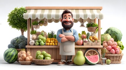 young man holding a grocery bag full of groceries