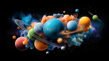 this is an image of a group of planets in outer space