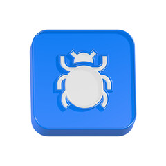 bug error system icon 3d rendering