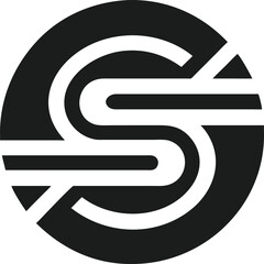 Minimalist logo design abstract letter s within a circular shape modern style