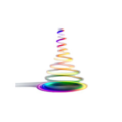 Abstract Rainbow Spiral Cone of Light Energy