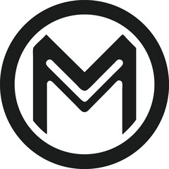 Minimalist abstract logo design featuring the letter m in a circular shape