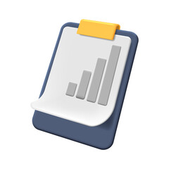 Folder Icon with Bar Graph Vector Illustration – Data Storage and Analytics Symbol on White Background