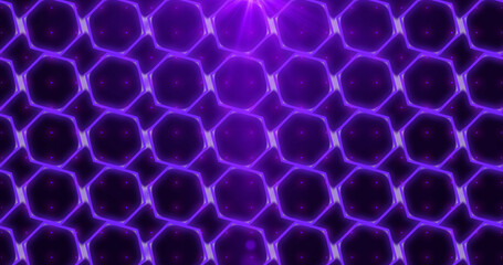 Cool hexagon design animation on a colorful background. Cool neon design hexagon animation for greeting, advertisement, nightclub, and event celebration.Technology video material animation.