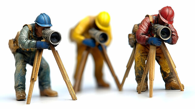 Miniature Photographer Team 3D Illustration