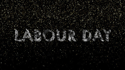 Labour Day text animation.Labour Day text background.Neon-colored Happy Labor Day text for banners, social media, celebrations, Sales, and advertisements.Technology video material animation.