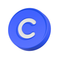 copyrights symbol 3d rendering