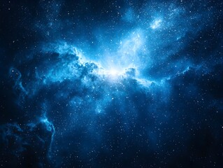 "Blue Nebula with Stellar Background"