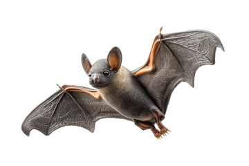 Obraz premium PNG Flying bat in mid-flight with detailed wings and alert expression