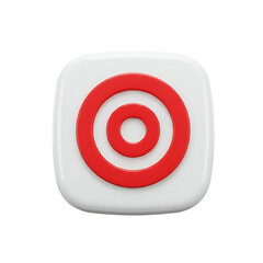 Fototapeta premium 3d rendered target icon in red and white illustrating aim and precision on isolated white background