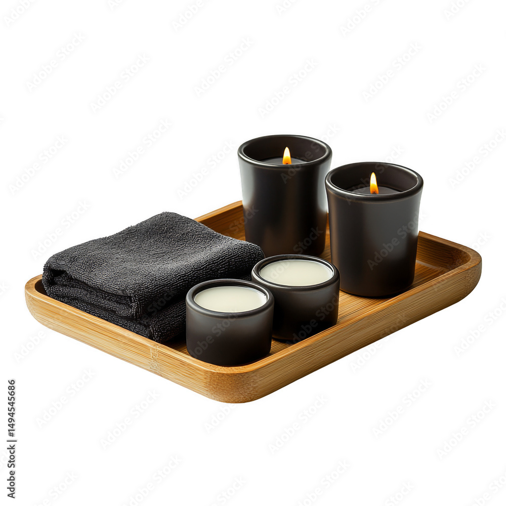 Poster relaxing wellness rituals in a spa setting with candles and towels concept of tranquility and self-c