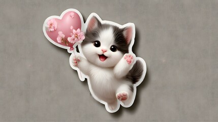 toy cat on a white background