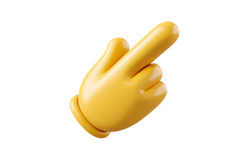 PNG 3d yellow hand emoji gesture with middle finger raised on black background