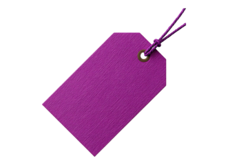 A vibrant purple tag