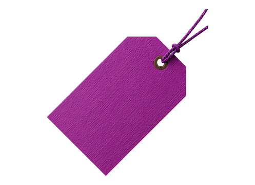 A vibrant purple tag
