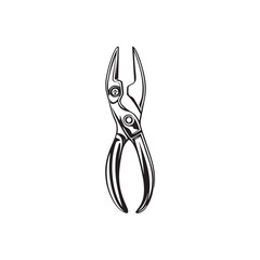 Vector illustration of pliers with modern and clean design