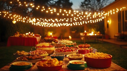 Festive outdoor dinner party