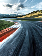 Speed and Precision: The iconic image of a race track's curve symbolizes speed, performance.
