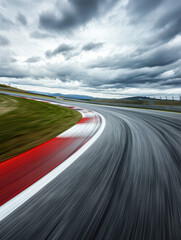 Racing track: A dynamic image of a race track. The road and sky create a sense of speed and motion, which could inspire those seeking a fast pace.
