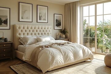 Simple neutral guest bedroom style inspiration high resolution photo