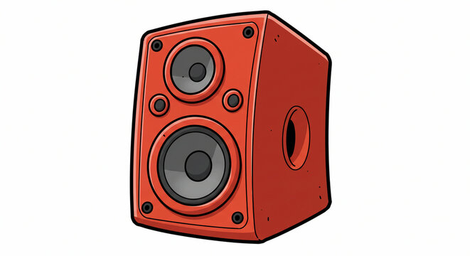 Cartoon speaker blasts imagined tunes