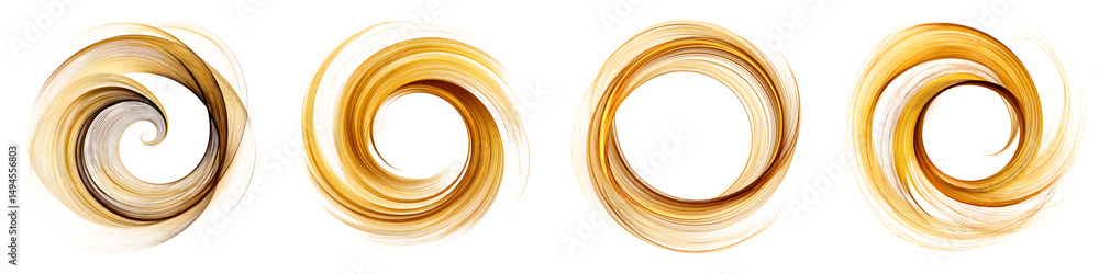 Poster mesmerizing abstract designs with flowing golden swirls creating a sense of harmony and movement