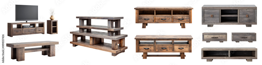 Aufkleber showcase a range of stylish and functional living room furniture pieces including media centers cons