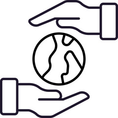 Planet between Hands Related Icon for Web Sites, Books, Cards, Apps