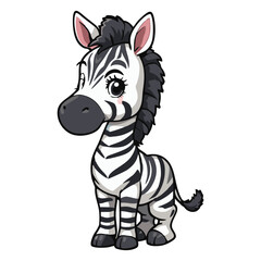 Cute Zebra Cartoon Illustration – Adorable Safari Animal Character