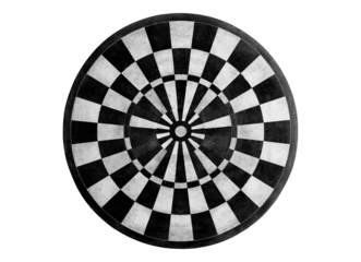 Black and white dartboard