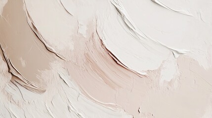 Abstract Beige and White Paint Texture Swirls Elegant Artistic Background Design Modern Canvas Art Pale Neutral Tones   