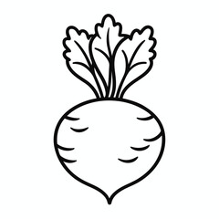 Celeriac outline icon on white background